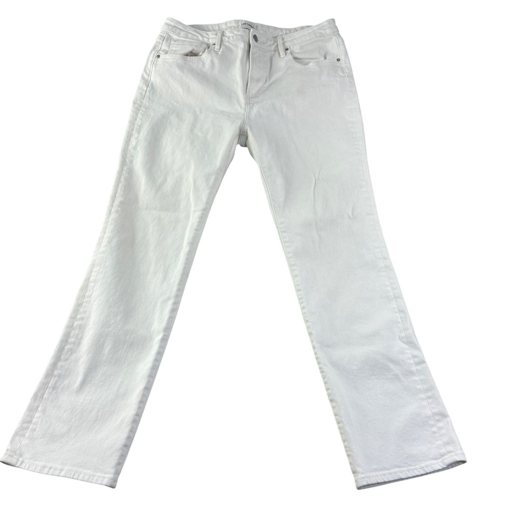 Driftwood Audrey Jean 32 White Straight Leg Denim Minimalist Coastal Classic